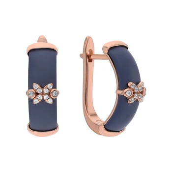 

Silver earrings with ceramics and cubic zirconia sunlight sample 925