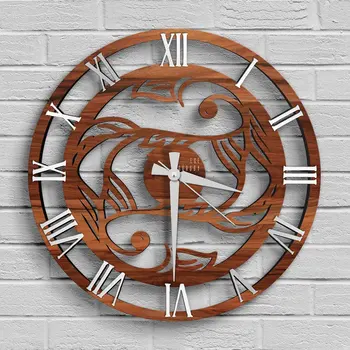 

Personalized Pisces Sign Design Wooden Wall Clock-Model A2