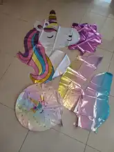 6 unids/lote Arco Iris unicornio globo bola Globos número decoraciones de fiesta de cumpleaños de los niños, Globos de boda para fiestas