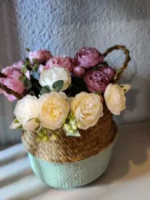 Storage Baskets Toys Flower-Pot Hanging Panier Wicker Laundry 
