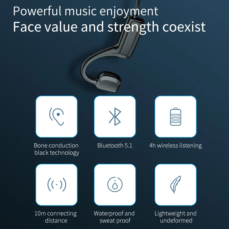 Наушники с костной проводимостью водонепроницаемые беспроводные Bluetooth наушники