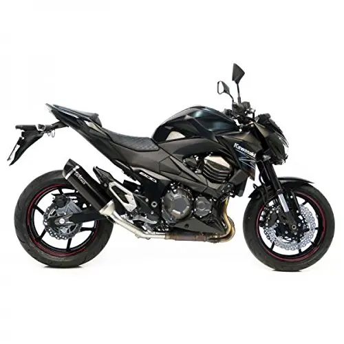 14008 Silenzioso Sbk Nero Kawasaki Z 800 Ev. In Acciaio Inox Homologated