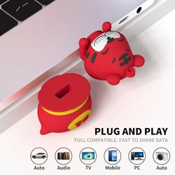Clé Usb 2.0, support à mémoire de 32GB 64GB 128GB, lecteur Flash avec LOGO personnalisé, année du tigre, dessin animé, cadeaux, 100% capacité réelle 
