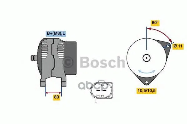 Генератор 14v, 110a 0986080060 Bosch арт. 0986080060