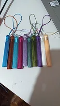 10 Uds. De accesorios para colgantes de cepillo de flecos para pendientes DIY, fabricación de joyas, borla de satén de seda de 8cm, proveedor de accesorios para Artesanías hechas a mano