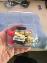 3 unids/set latón R410A refrigerante directamente válvulas de bola de carga de CA mangueras de latón 1/4 hombre a 1/4 / 5/16 mujer SAE válvula