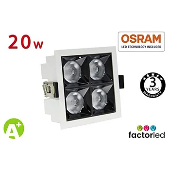

20W LED recessed ceiling lamp, OSRAM Chip, UGR17, indoor lighting spotlight, decorative projector, elegant design