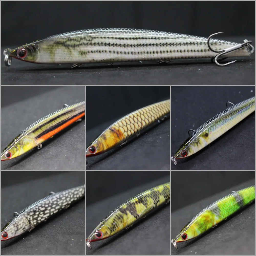 

wLure 11cm 21.5g Lifelike Minnow Twitch Hard Bait Heavy Sinking Long Casting Walk the Dog Epoxy Coating Fishing Lure HM717