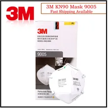 Masque respirateur Anti-brume, lot de 50 pièces, 3M 9005, avec boucles pour le cou, protection, particules filtrantes, KN90