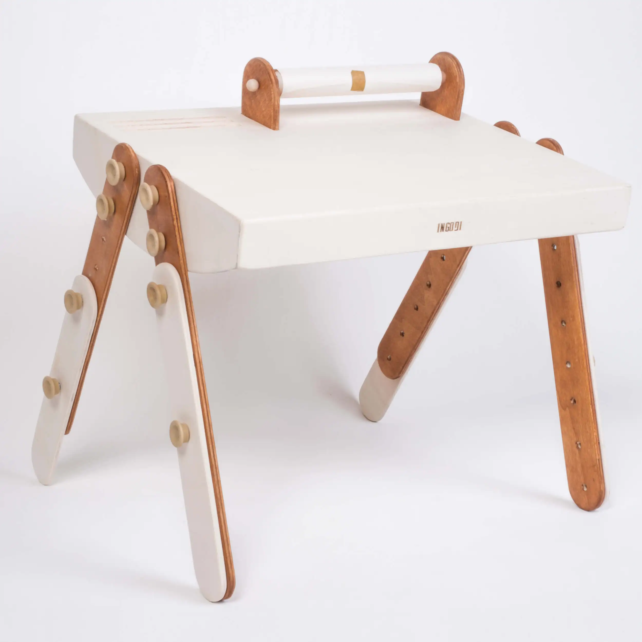 INGODI детский стол для игр, работы и активности из натурального дерева с рулоном бумаги, Монтессори, регулируемый по высоте детский стол
