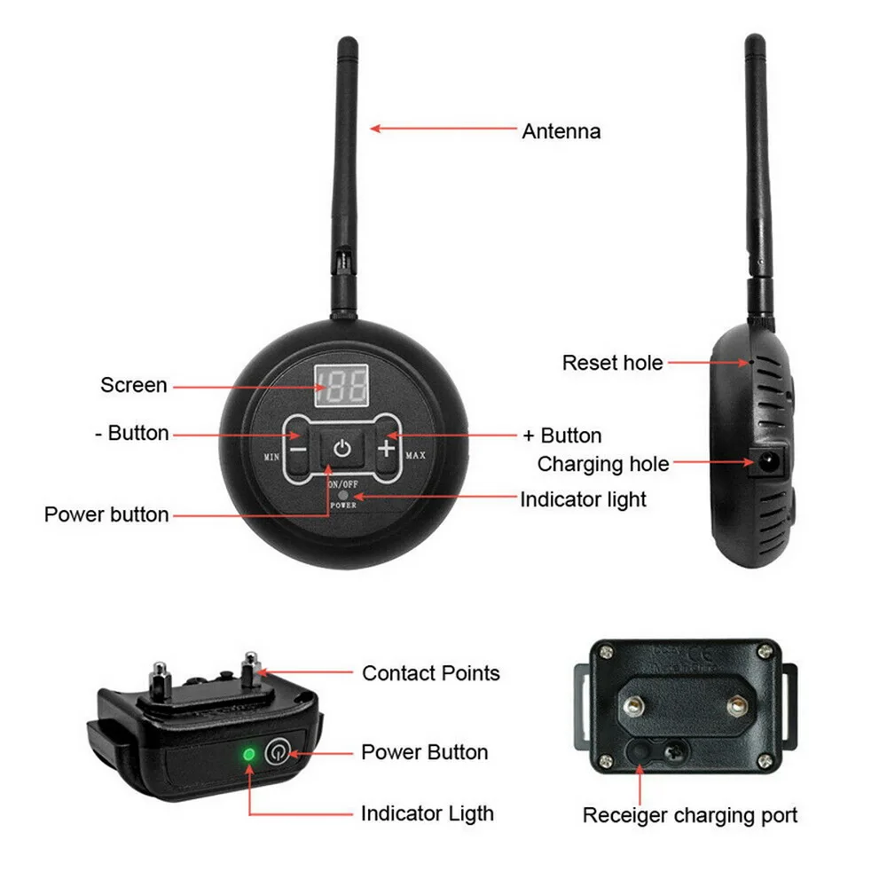 Электрический Собака Забор удержания Системы Беспроводной передатчик с 3 ошейники для собак с управлением от первого лица