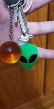LLavero de cabeza de Alien acrílico, llavero de Alien verde fluorescente/llavero espacial/Kawaii/gótico Pastel/OVNI