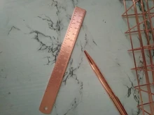 Marcapáginas regla Vintage de cobre y latón, marcador de libro, cartografía, herramienta de medición de pintura, papelería para oficina y escuela