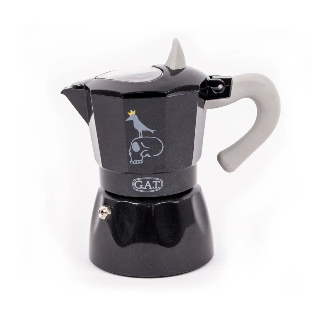

BiggDesign Espresso Machine, Moka Pot, For 3, 150 ml, black & white color compact design, easy to use,
