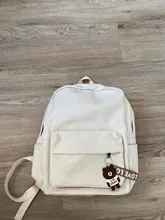 La mujer mochila blanco Kawaii de algodón de las mujeres mochila escolar de lona chica adolescente mochilas de mujer de moda bolso de envío de la gota