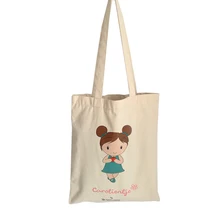 500 шт./лот 37x42H см Премиум натуральный хлопок Холст Многоразовые Tote хозяйственная сумка с рисунком для детей Studen