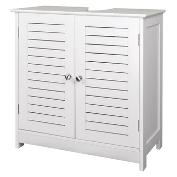 Mobiletto portaoggetti da bagno 60 x 30 x 60 cm Mobiletto sottolavabo bianco con 2 ante in MDF Mobiletto portaoggetti per WC familiare Bagno 1