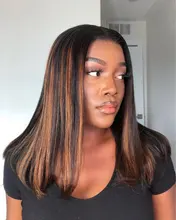 Nabeauty-Peluca de cabello humano con encaje frontal en T para mujeres negras, postizo de encaje transparente con reflejos marrón, nudos blanqueados, Remy