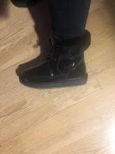 Snow-Boots Sheepskin Casual-Shoes INOE Waterproof Ankle Grey Black Winter Short Lace-Up