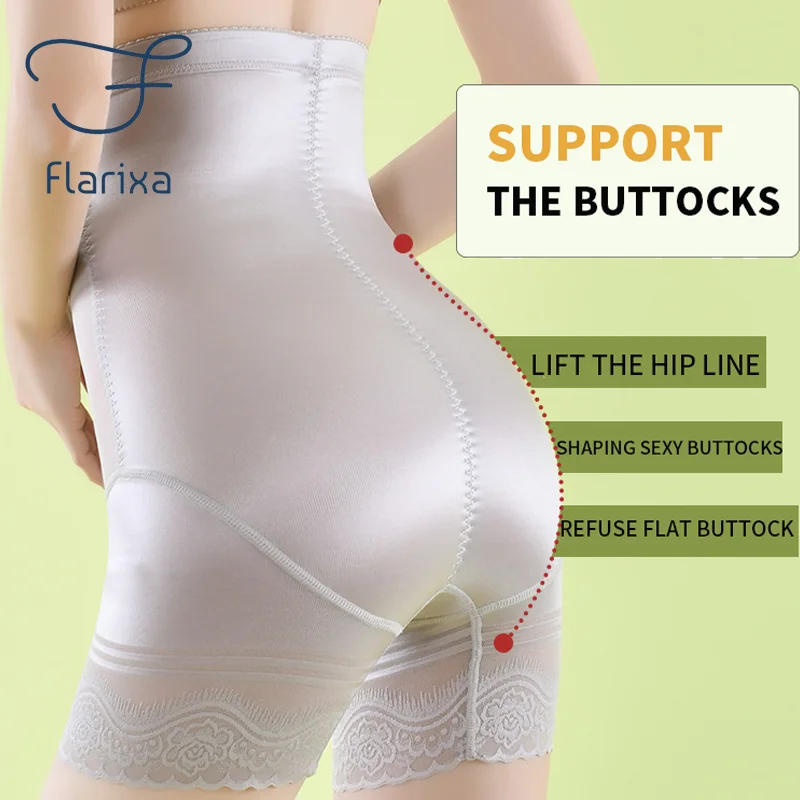 Flarixa 3 in 1 Safety Shorts Shaping Shaper Underwear High Waist Flat Belly Panties Women's Seamless Elasticity PantiesThin