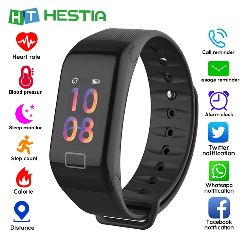 

2019 Newest Smart Bracelet with Pressure Measurement Color Screen Pedometer Fitness Tracker Heart Rate Monitor Sports Bracelet