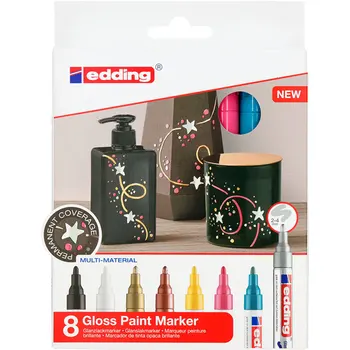 

Set of glossy lacquer markers, 2-4mm, 8 colors assorted