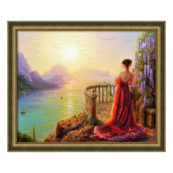

Аж-1824 painting with rhinestones "at the morning dawn" 50*40 cm
