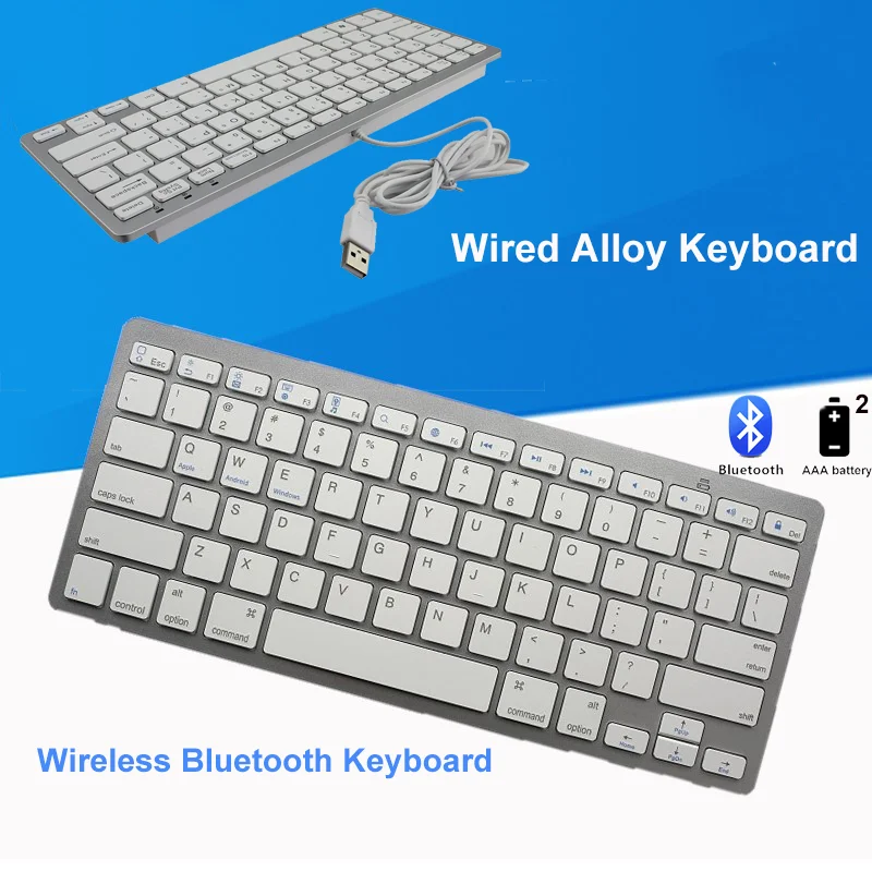 Clavier d'ordinateur filaire pour surface Windows, sans fil, ergonomique,  mince, USB, claviers Bluetooth Gamer, PC, ordinateur portable - AliExpress