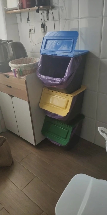 Cubo de reciclaje ecológico 36 litros de 3 compartimentos (2 de 8 l + 1 de  20 l), reciclaje de basura / cubos de reciclaje, gran capacidad, para papel, Envío 48/72 horas