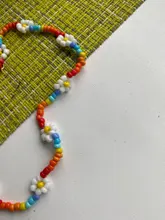 Gargantilla de flores con cuentas de semillas de colores bohemios, Collar corto llamativo, cadena para clavícula para mujer, joyería