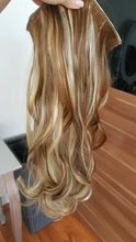 MANWEI-extensiones de cabello sintético para mujer, Clip largo y recto de una pieza, 5 Clips, pelo rubio falso, marrón y negro