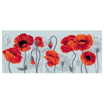 

100/037 set for embroidery Riolis 'Scarlet maki', 70*30 cm