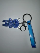 Llavero líquido de oso brillante con arena movediza, llavero acrílico con llavero, mochila con colgantes para parejas, mujeres, hombres, novios, regalo