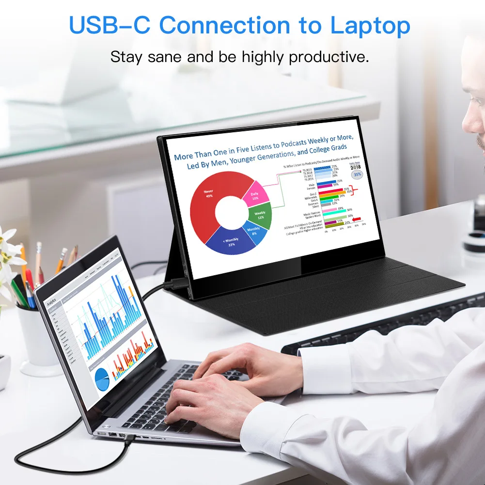 Eyoyo 15.6 ġ ġ ũ   HD 1920x1080 ޴ ÷ HDMI/USB-C/̴ DP Ʈ Ʈ  ° ȭ
