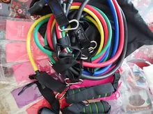 Banda con tubos de resistencia para Fitness, cuerda de tracción elástica para gimnasio y Yoga, expansor de entrenamiento, anclaje de puerta con asa y correa para el tobillo, 11 unidades