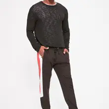 Trendyol/черные мужские эластичные спортивные штаны с карманами TMNAW20EA0061