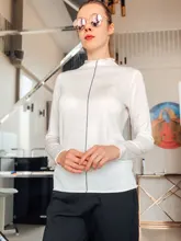 Turtleneck Sweater AMII Fashion Women Tops Pullover Autumn Solid Thin Minimalism 12040610