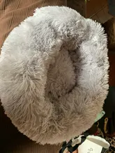 Cama de felpa redonda para perro, caseta para gato, saco de dormir cálido para invierno