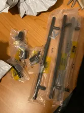 KK y FING Simple europeo negro cocina tiradores de puertas de armario oro mate de aleación de aluminio cajones tira mobiliario Hardware