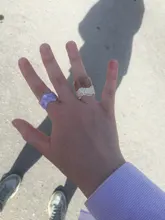 HUANZHI-Conjunto de anillos redondos de resina acrílica para mujer, colorido, Diamante de imitación cuadrado geométrico, regalo de viaje, 2021