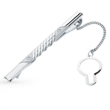 Серебряный зажим для галстука с фианитами SUNLIGHT проба 925