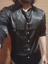 Camisa de seda de los hombres 2017 satinado suave hombres esmoquin liso camisa, camisa para el trabajo Homme Casual Slim Fit oro brillante vestido de boda camisas