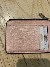PURDORED-tarjetero delgado de cuero PU Unisex, funda con cremallera para tarjetas de negocios, Mini billetera para tarjetas de crédito, 1 ud.