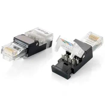 

Kit 2 PCs connector Rj45 Equip Cat6 Toolfree No need computer networks