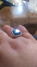 Punk Mens Stainless Steel Black Stone Gold Ring Europe and America Style