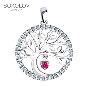 

Pendant SOKOLOV from silver with cubic zirkonia fashion jewelry 925 women's/men's, male/female, women's male, pendants for neck women