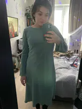 Satin Dress Mid-Long Femme Robe Long-Sleeve WOTWOY Elegant Women Vestidos Cotton Solid