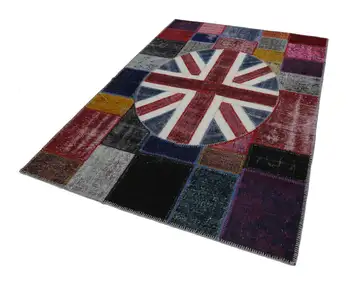 

169x250 Cm British Handmade Flag Patchwork Rug-6x8 Ft