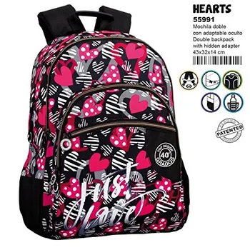 

Backpack Double Charger Hidden 40 Degrees Just Love 43x32x14cm