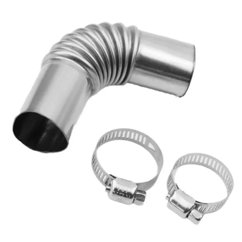 24mm Elbow Pipe Air Parking Heater Exhaust Pipe Connector w/Clamps For Webasto Heater